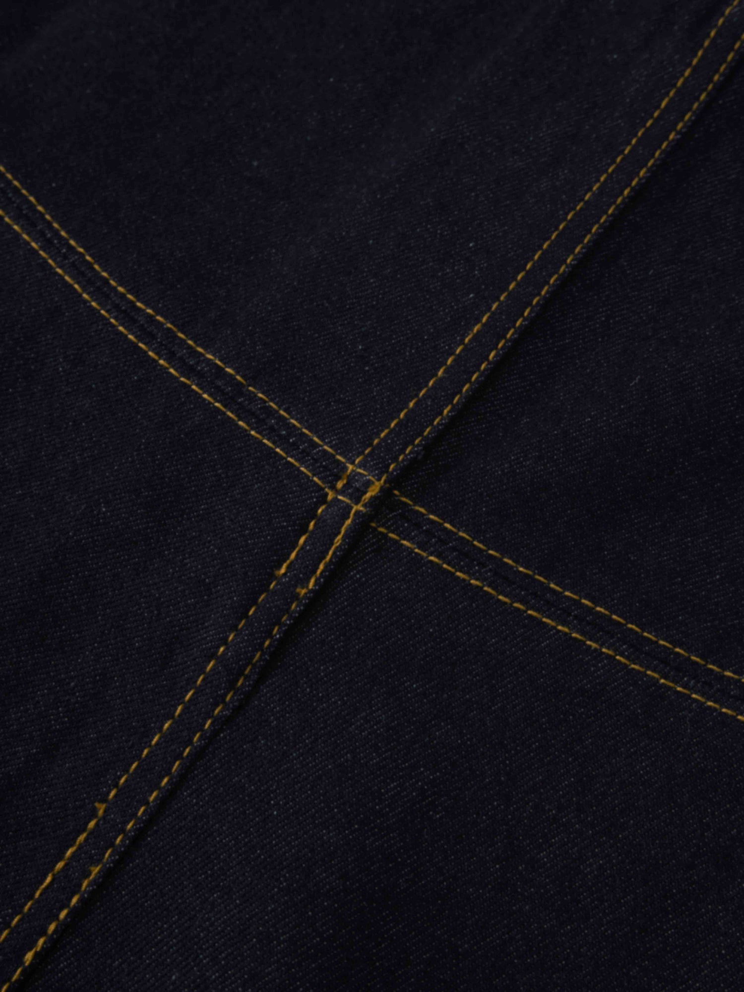 Border Stitched Yoke Denim Skirt-Blue