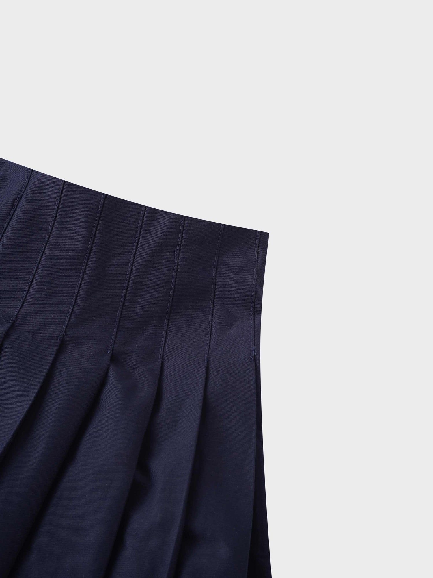 Full Pleated Skirt-Navy