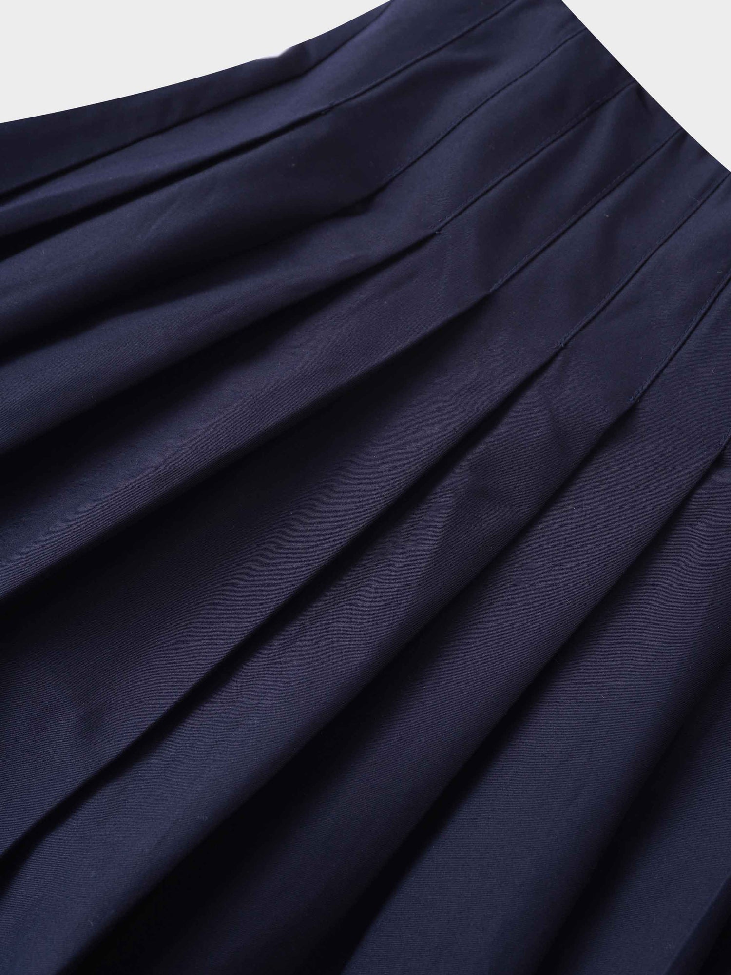 Full Pleated Skirt-Navy