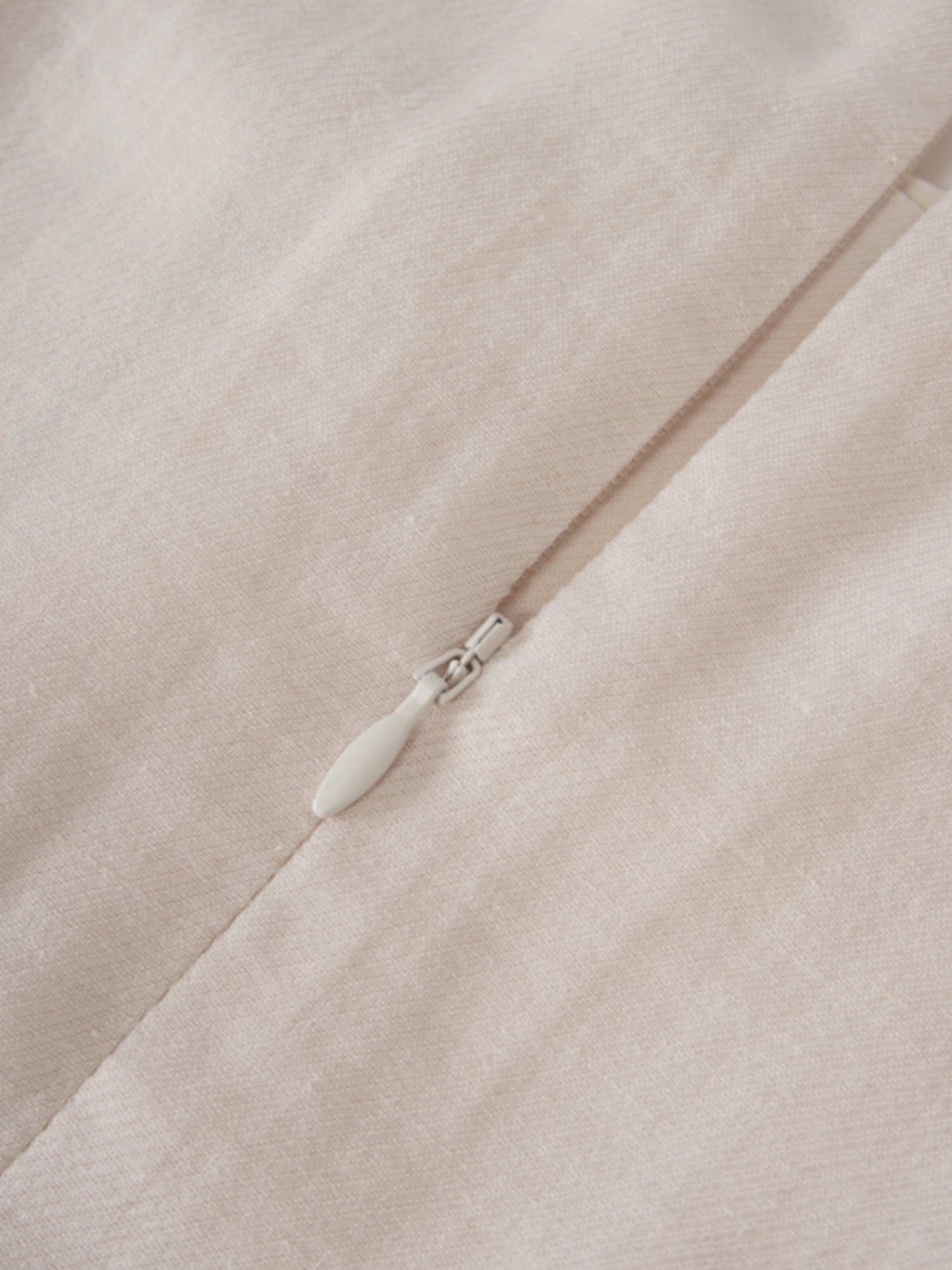 Pleat Top Silk/Linen Blend Dress-Oatmeal