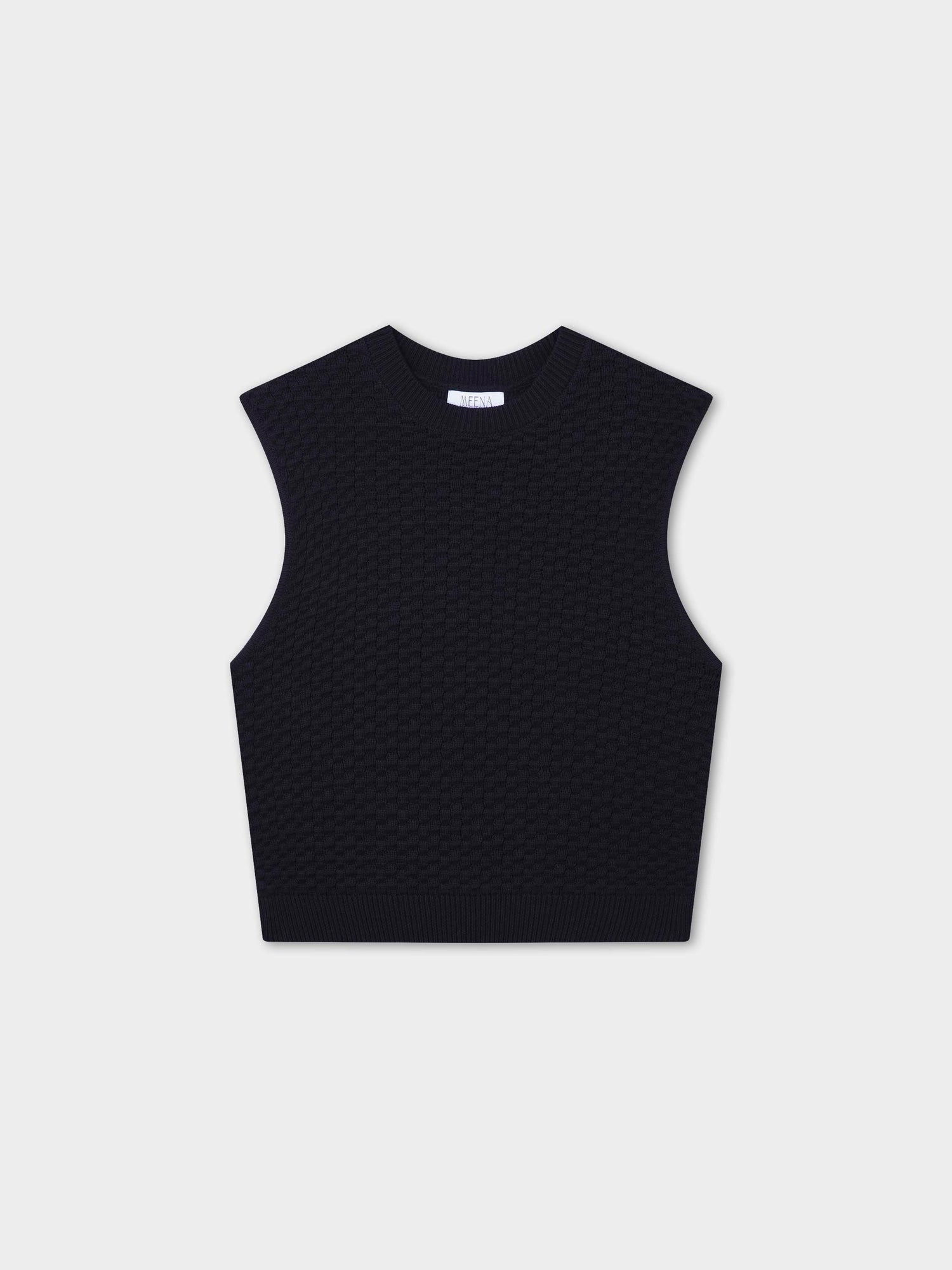 Box Weave Vest-Black