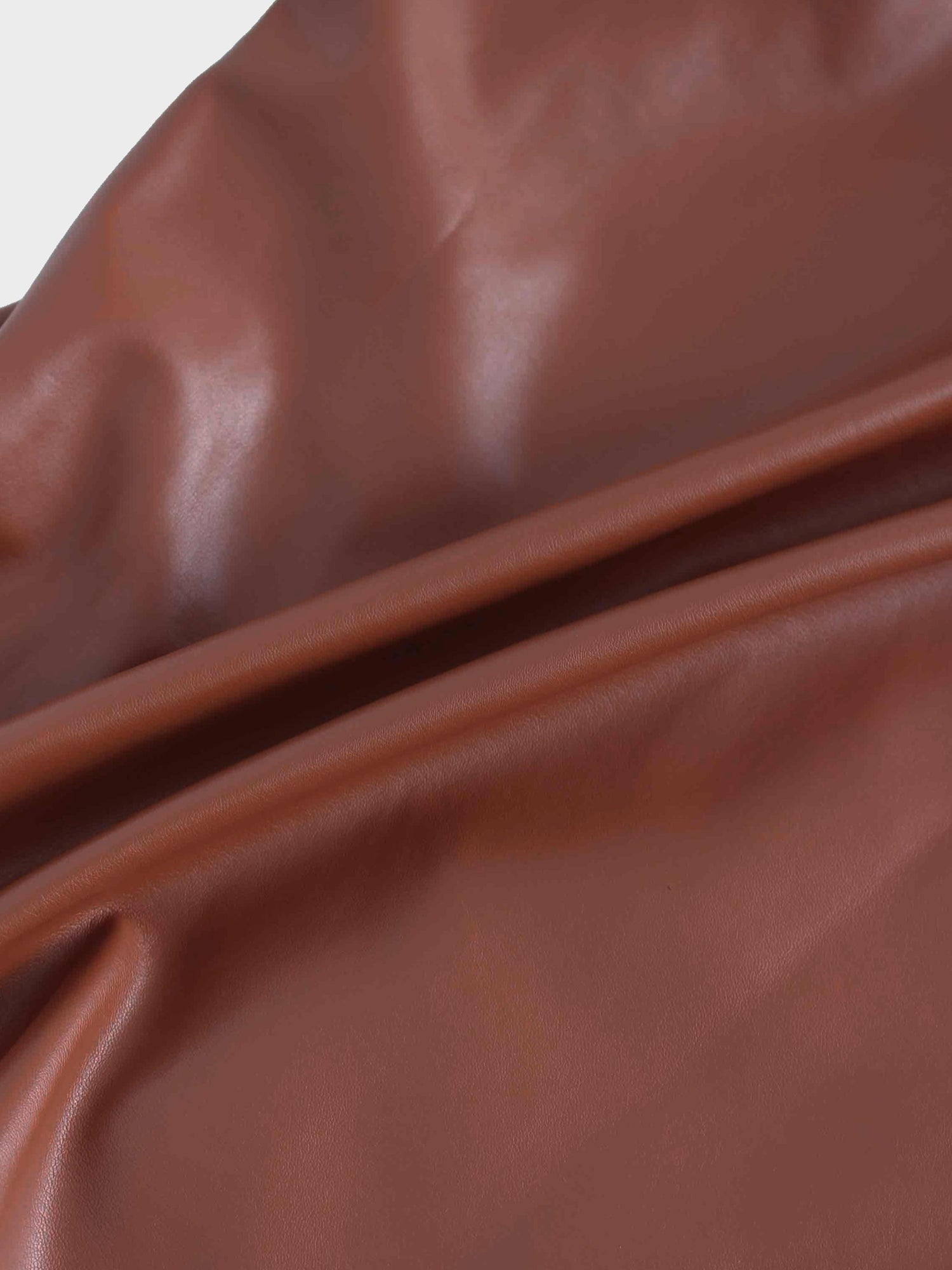 Snap Down Shacket-Cognac Leather