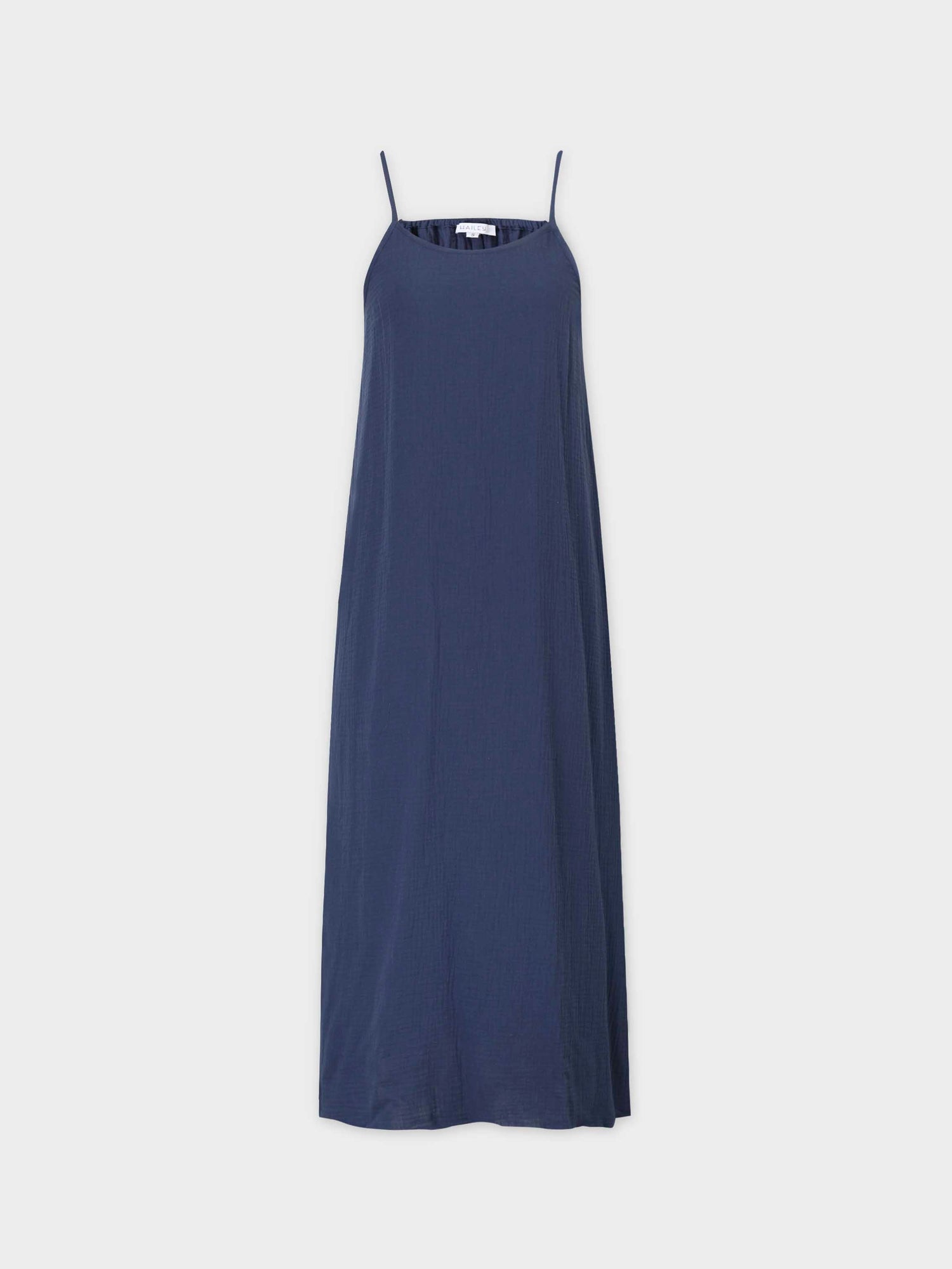 Gauze Slip Dress-Navy