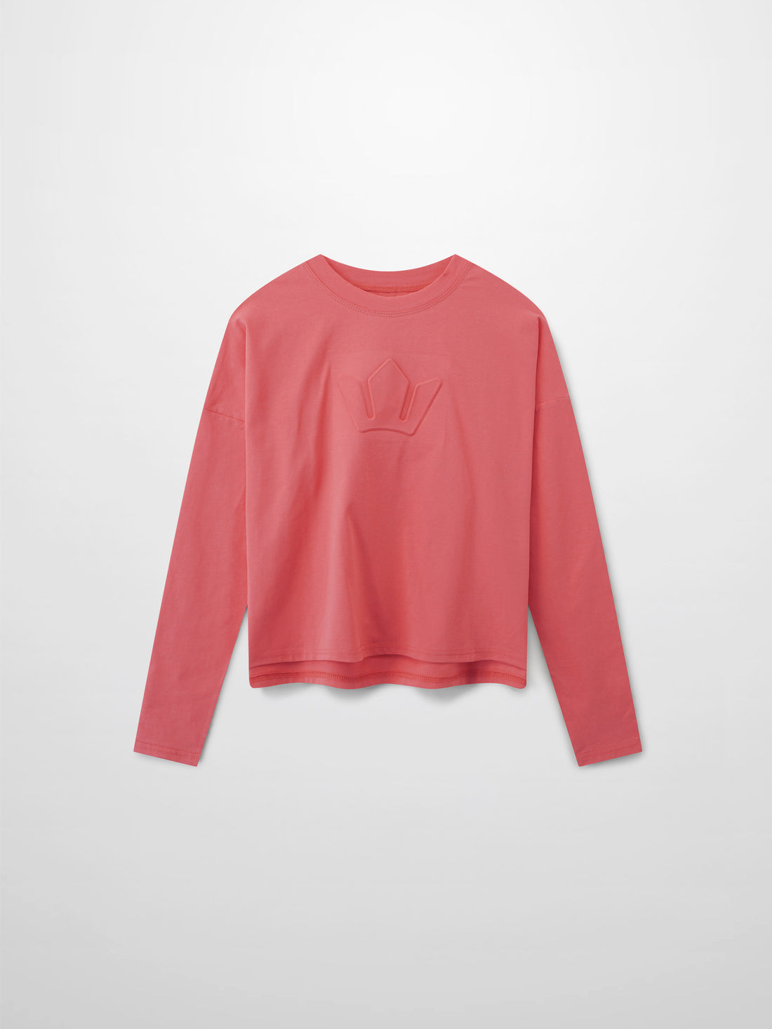 Crown Embossed T-Shirt-Coral