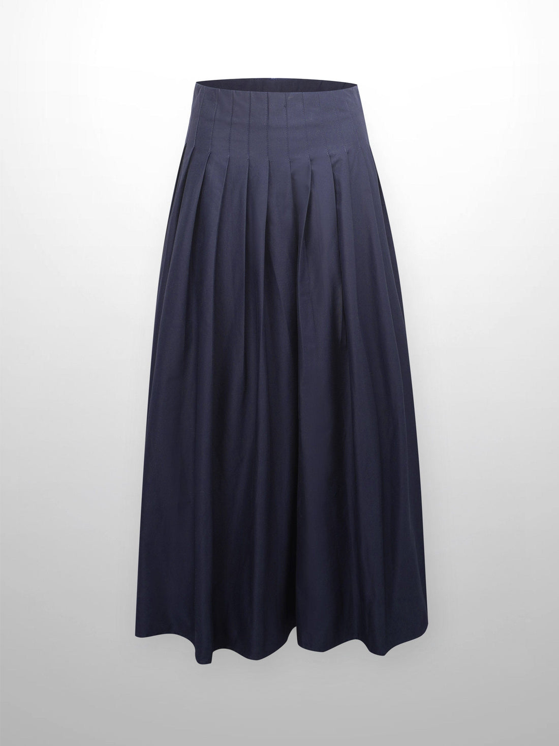 Full Pleated Skirt-Navy