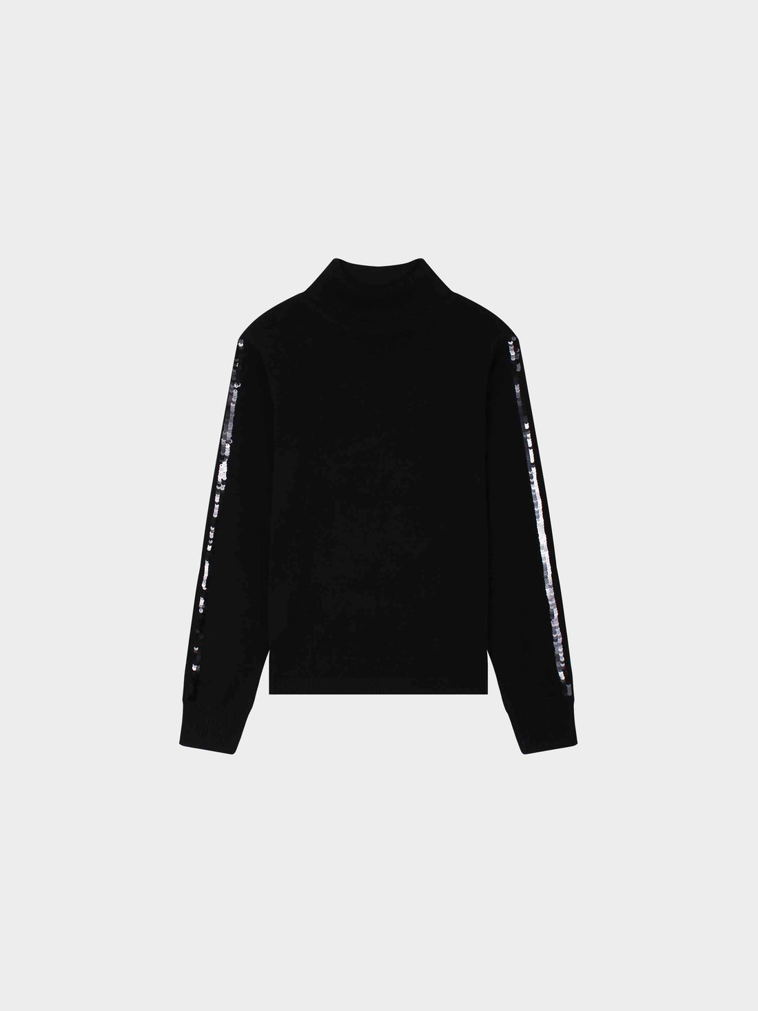 Sequin Trim Sweater-Black