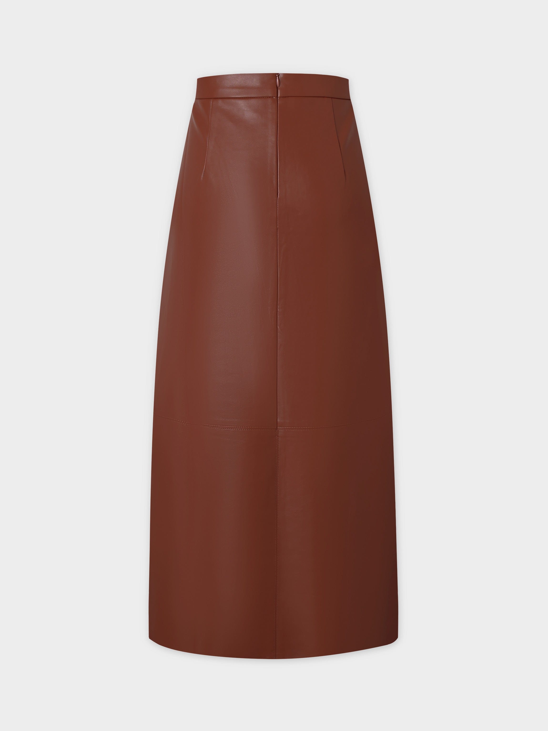 Leather A Line Skirt Cognac Fame on Central