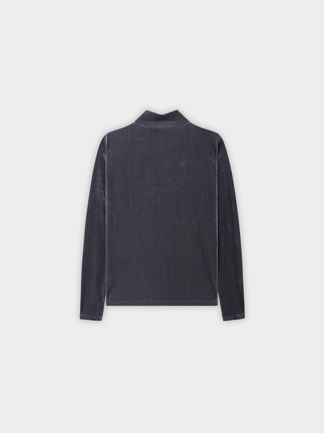 Velour Mock Neck Turtleneck-Grey