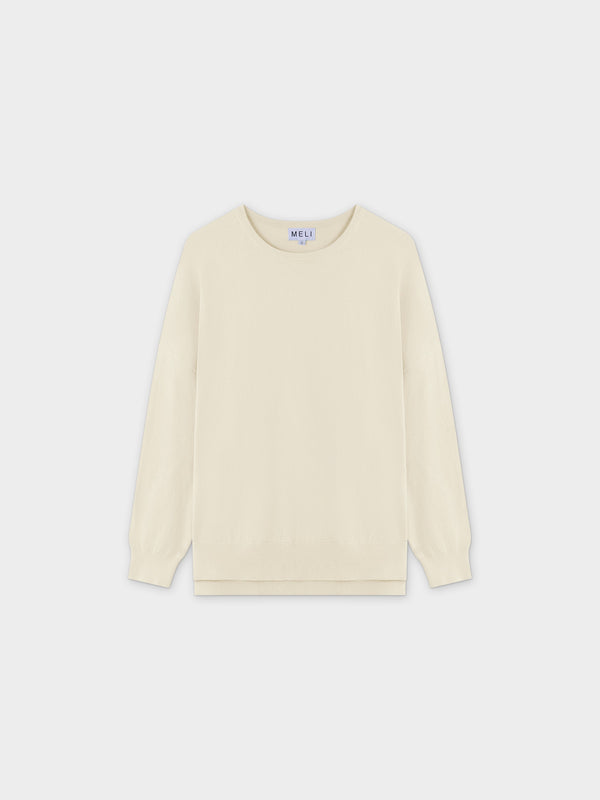 Oversized Lightweight Sweater-Ivory