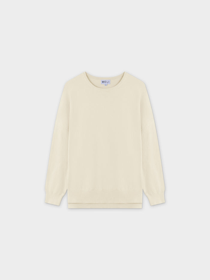 Oversized Lightweight Sweater-Ivory
