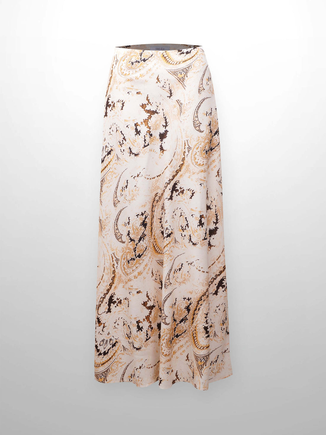 Printed Linen Blend Slip Skirt-Italian Paisley