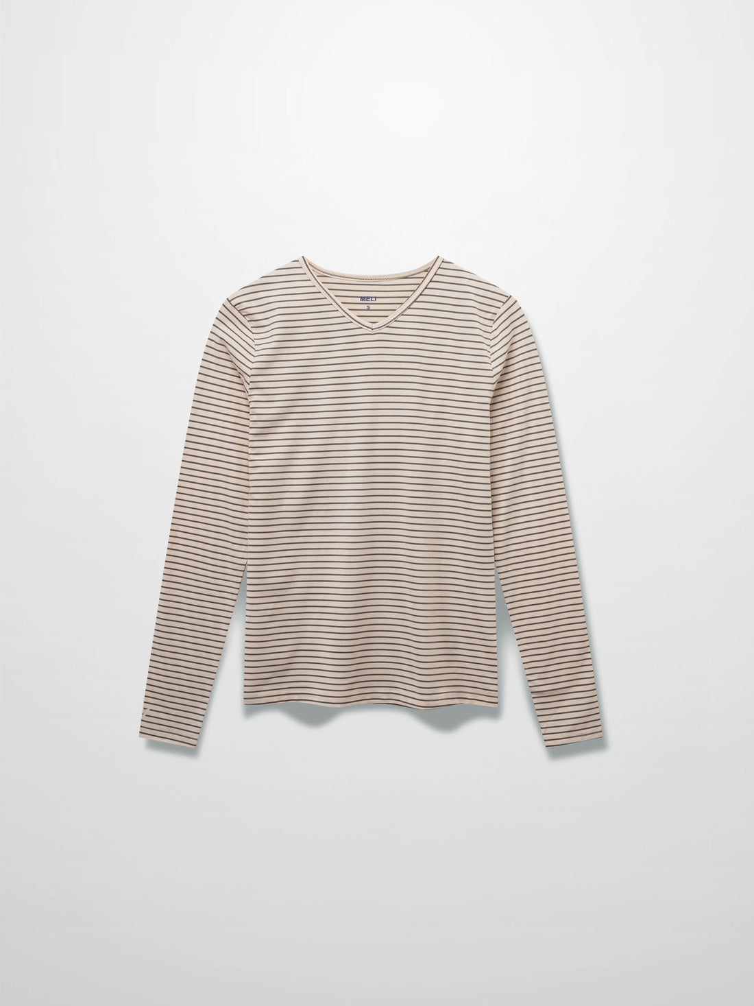Flat Striped High V Long Sleeve-Pink/Green