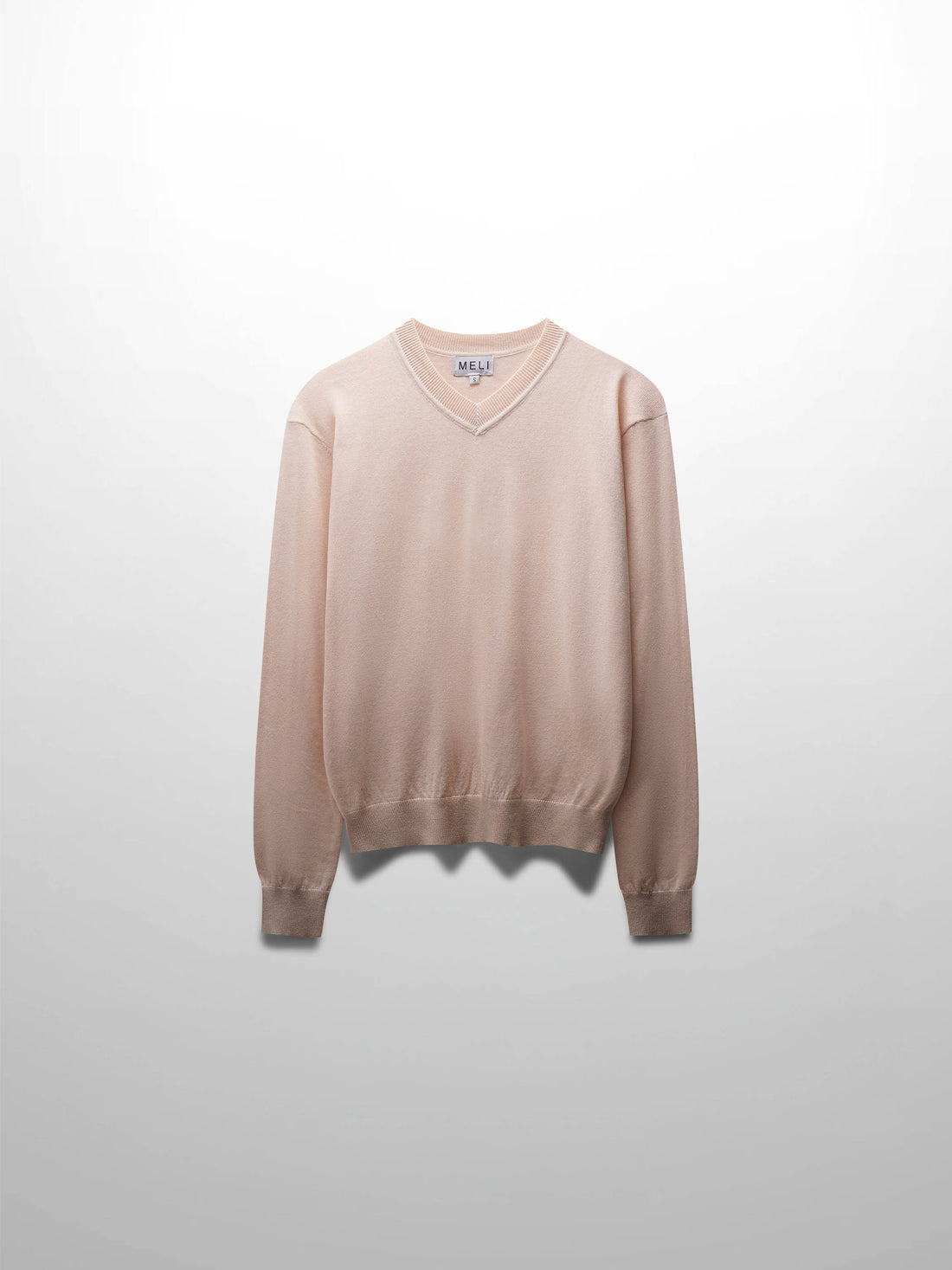 High V Lightweight Sweater-Heathered Peach