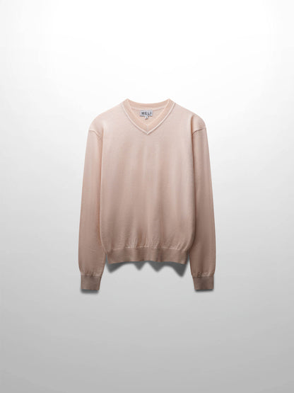 High V Lightweight Sweater-Heathered Peach