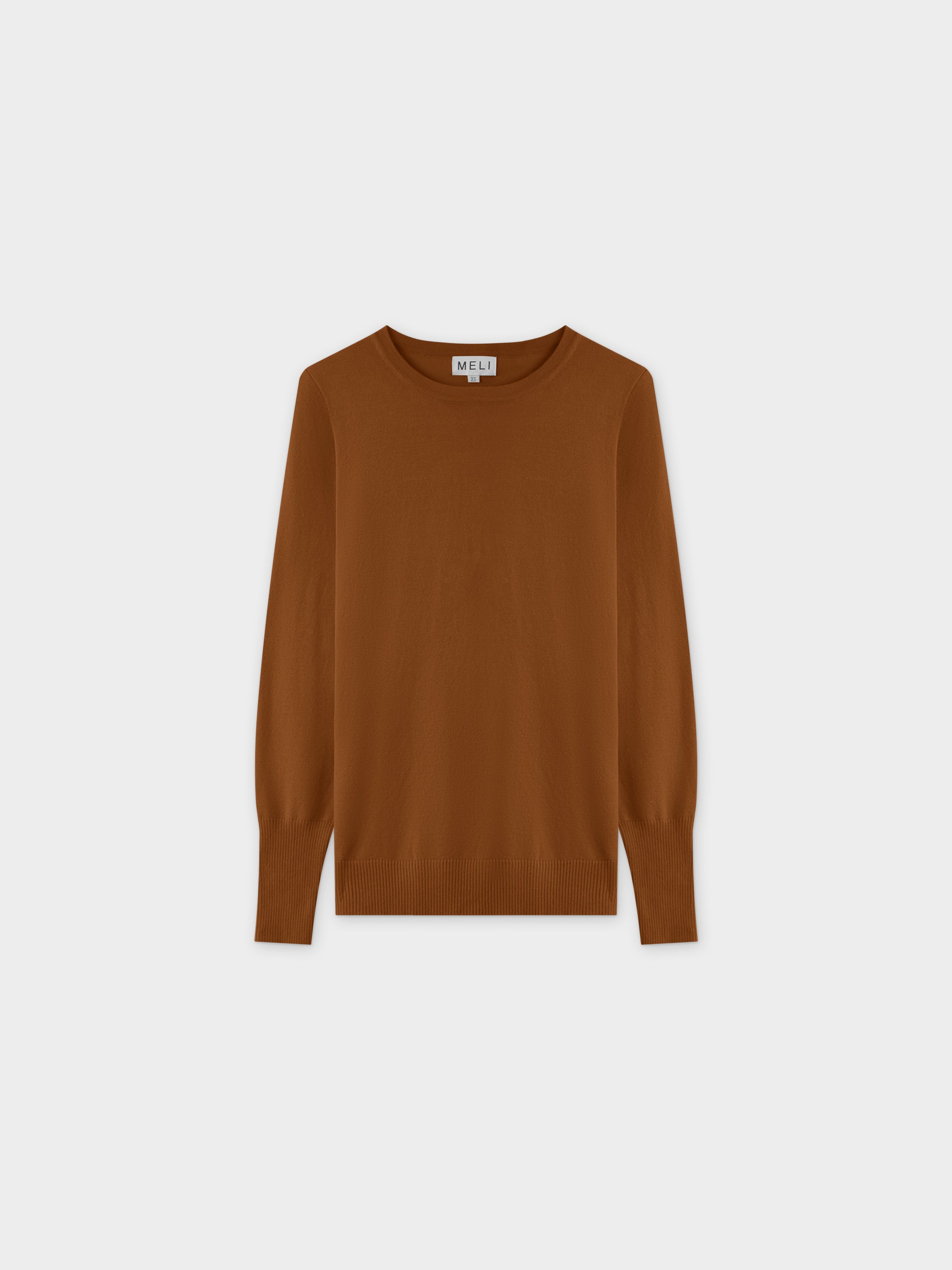 Basic Crew Sweater LS-Brown