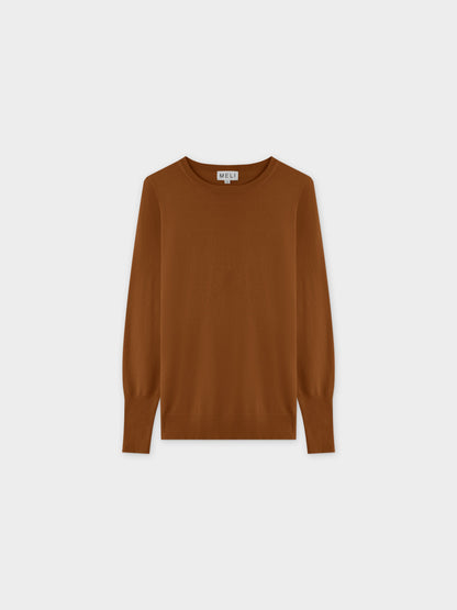Basic Crew Sweater LS-Brown