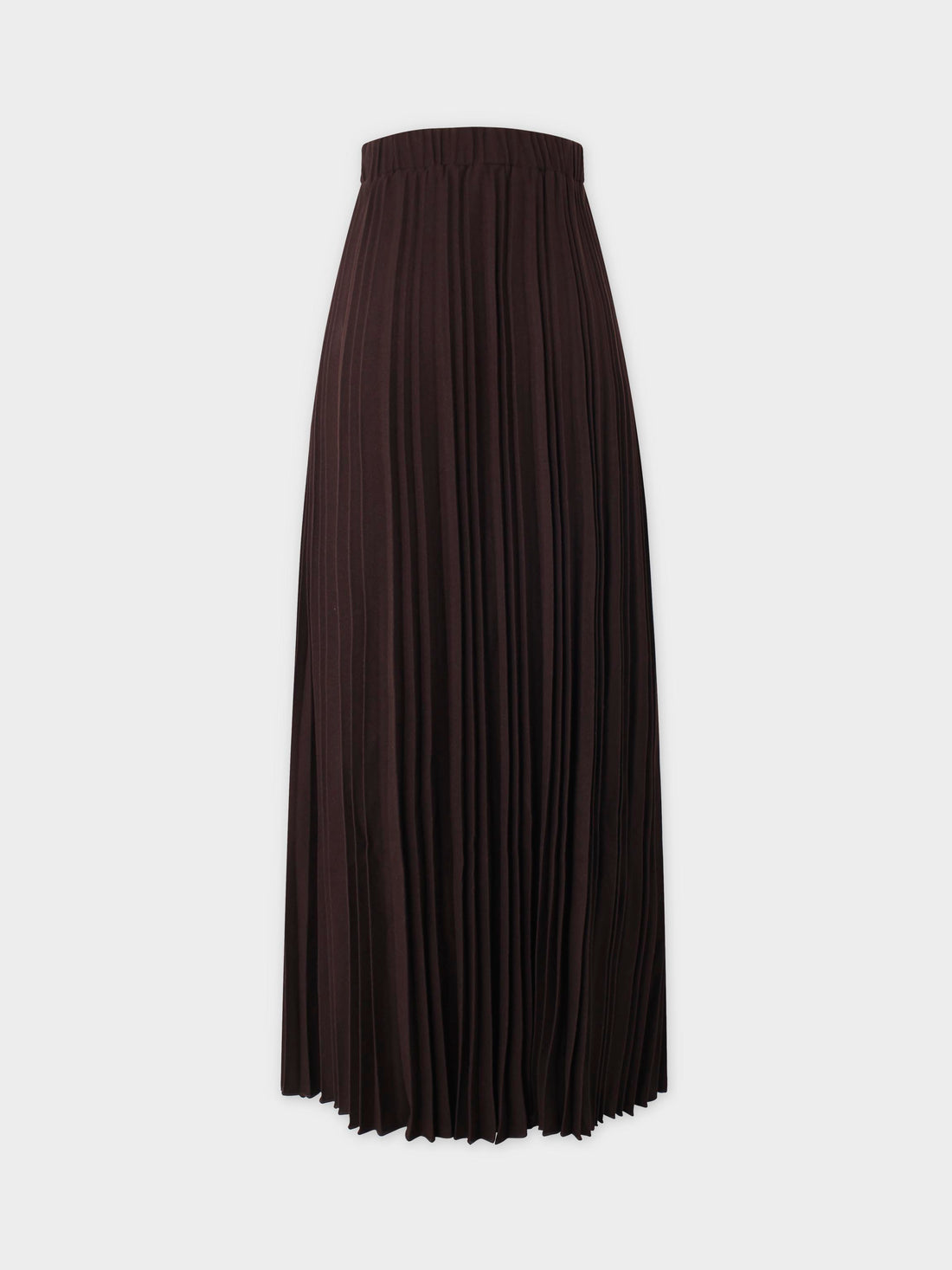 Wool Pleated Skirt-Dark Brown