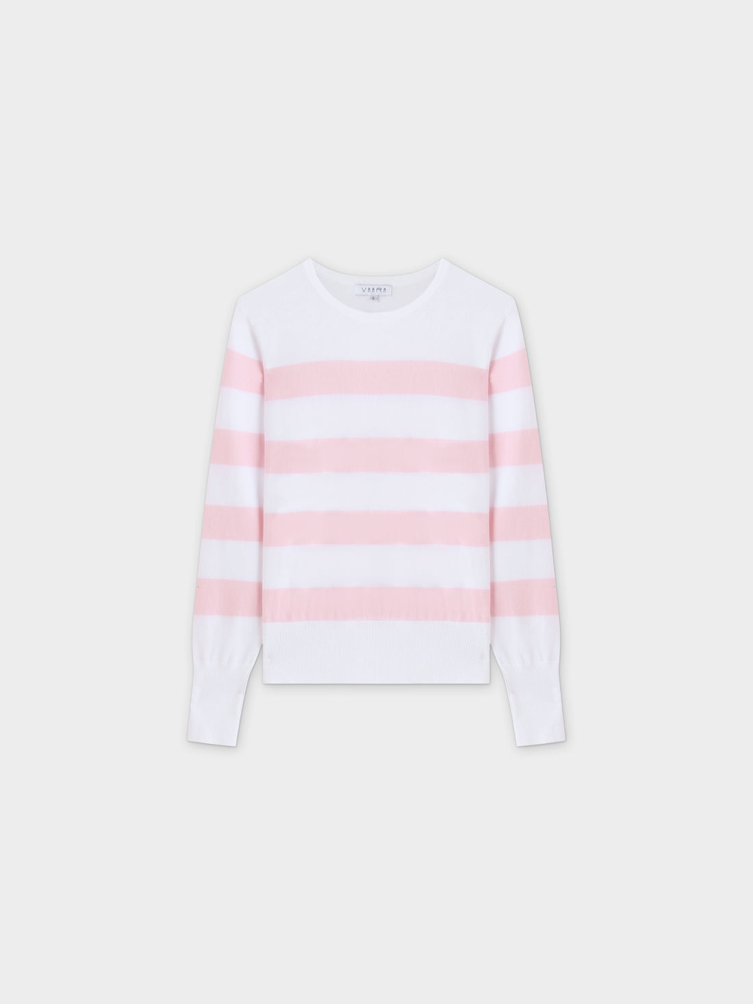 Striped Cotton Sweater-Light Pink