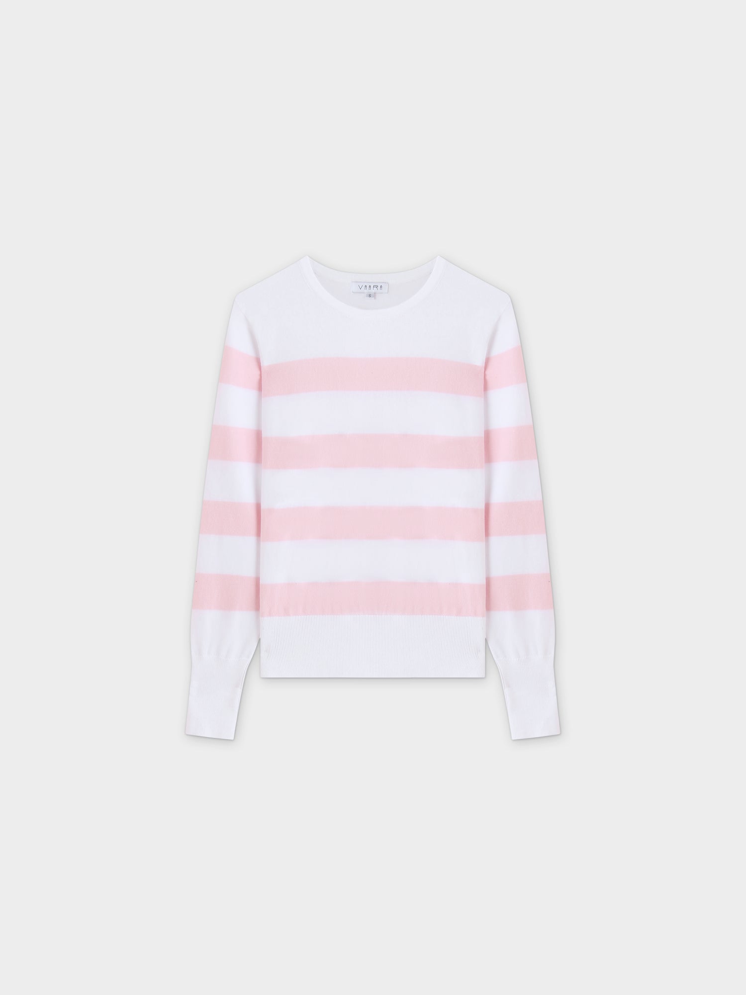 Striped Cotton Sweater-Light Pink