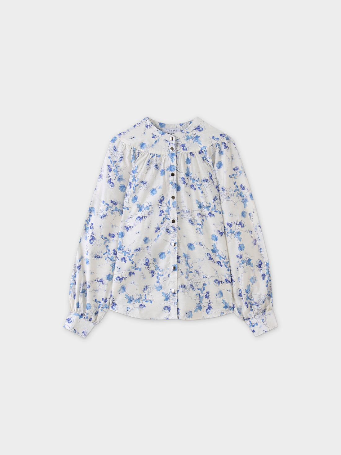 Blusa fruncida-Floral azul