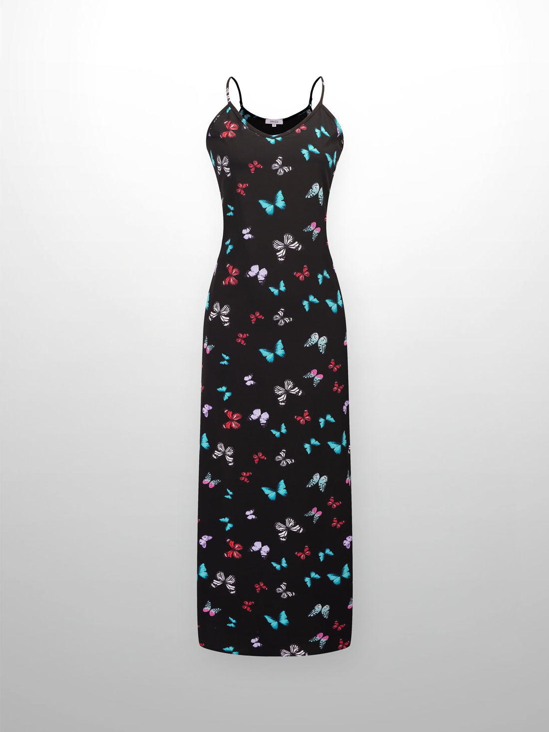 A-Line V Neck Slip Dress-Butterflies