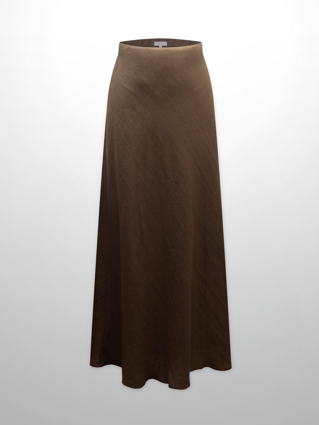 Linen Slip Skirt-Brown