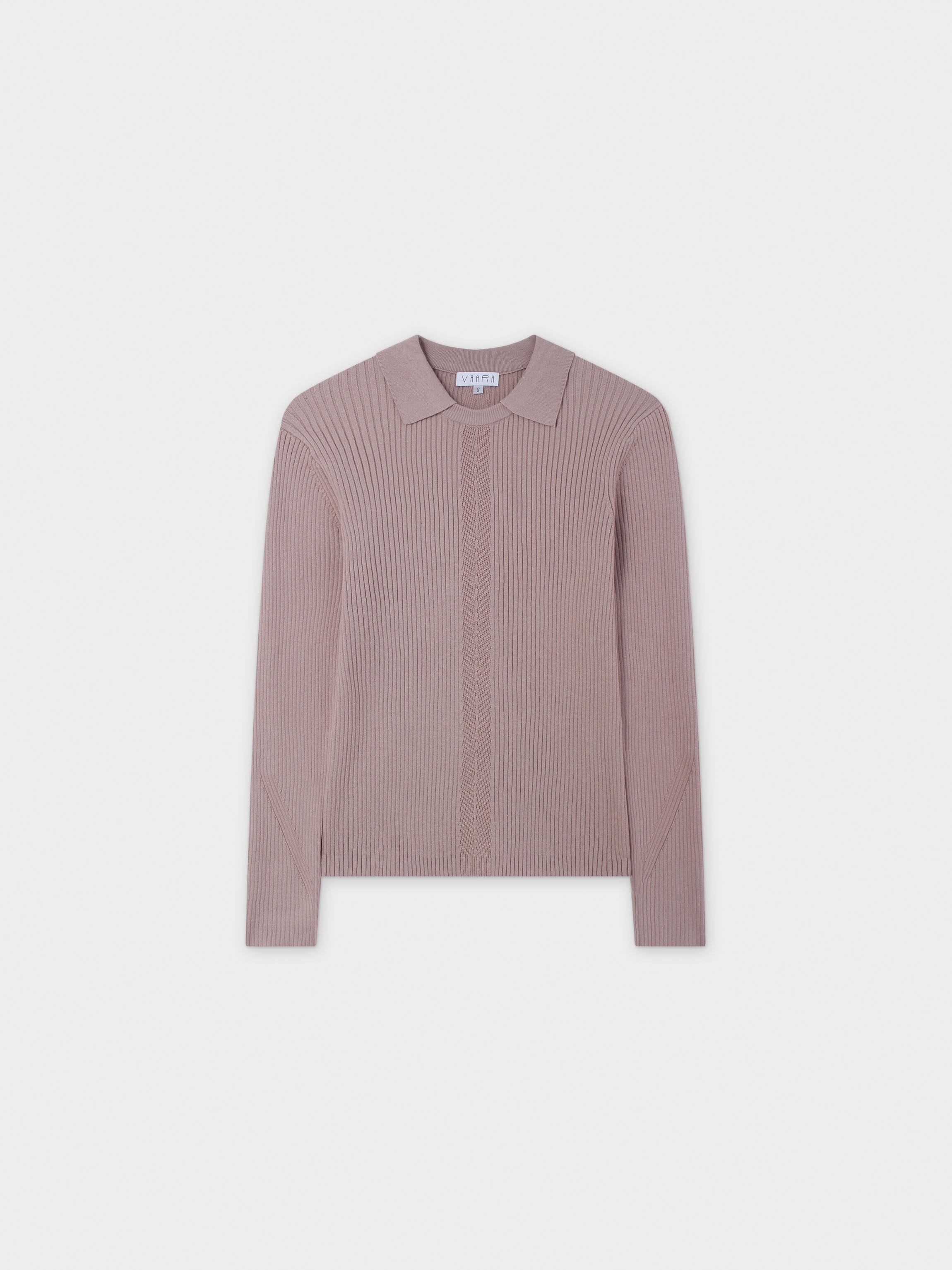 Center Design Sweater-Light Mauve