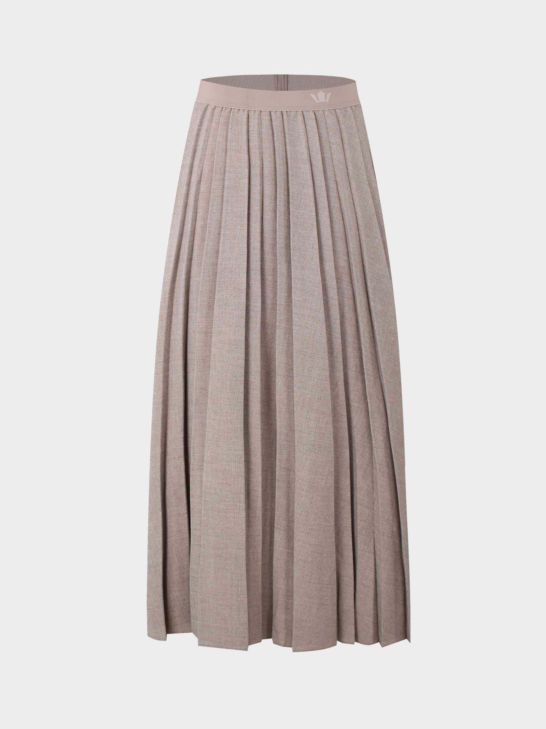 Merino Pleated Skirt-Fawn