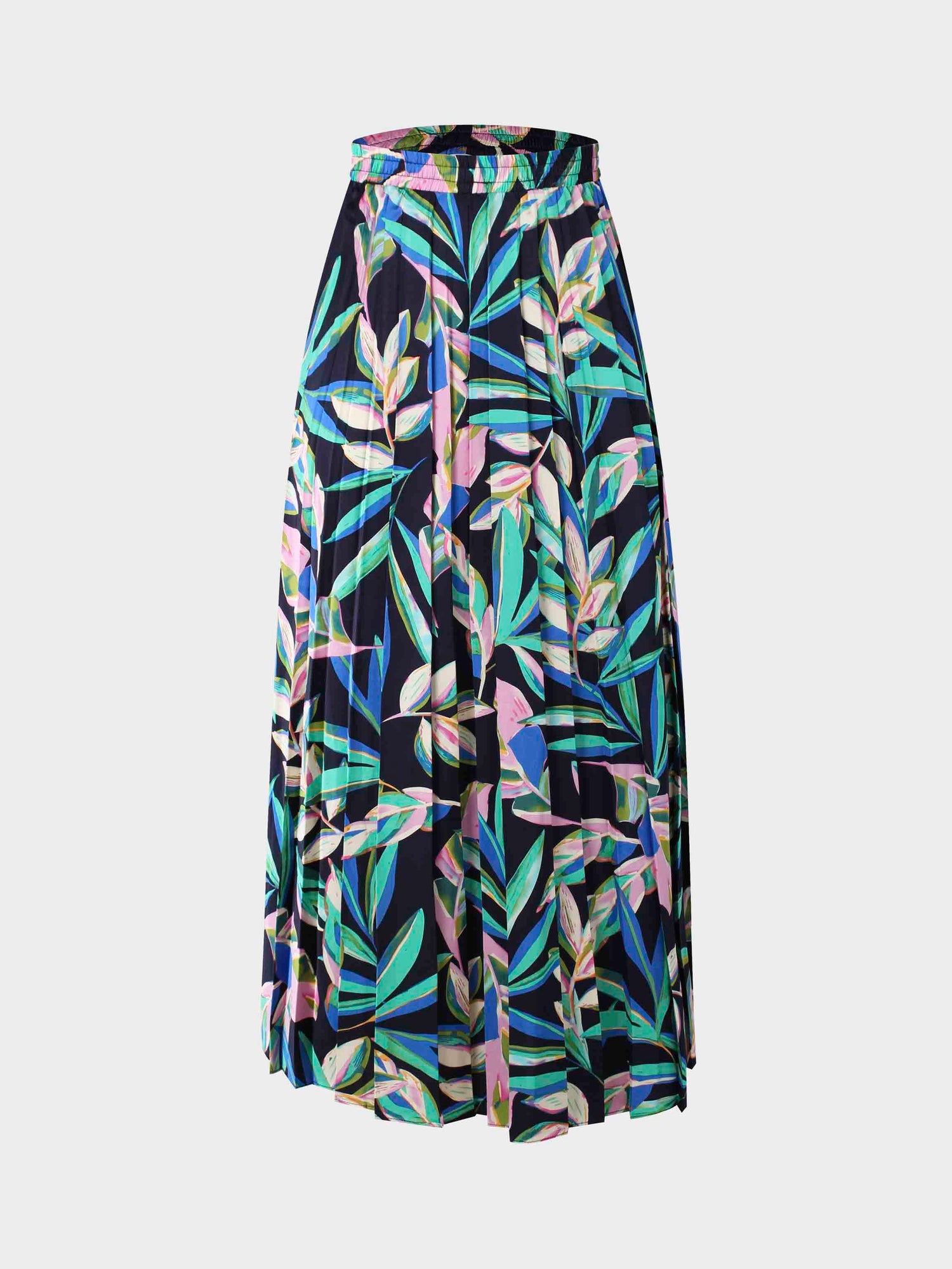 Covered Band Pleated Skirt 37&quot;-Colored Tropic