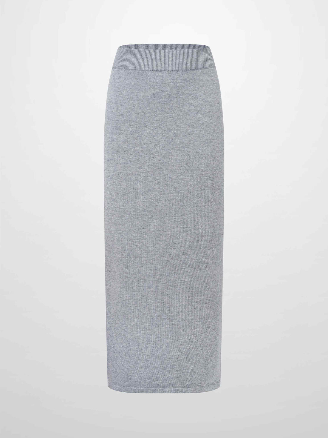 Side Zipper Straight Maxi Skirt-Grey