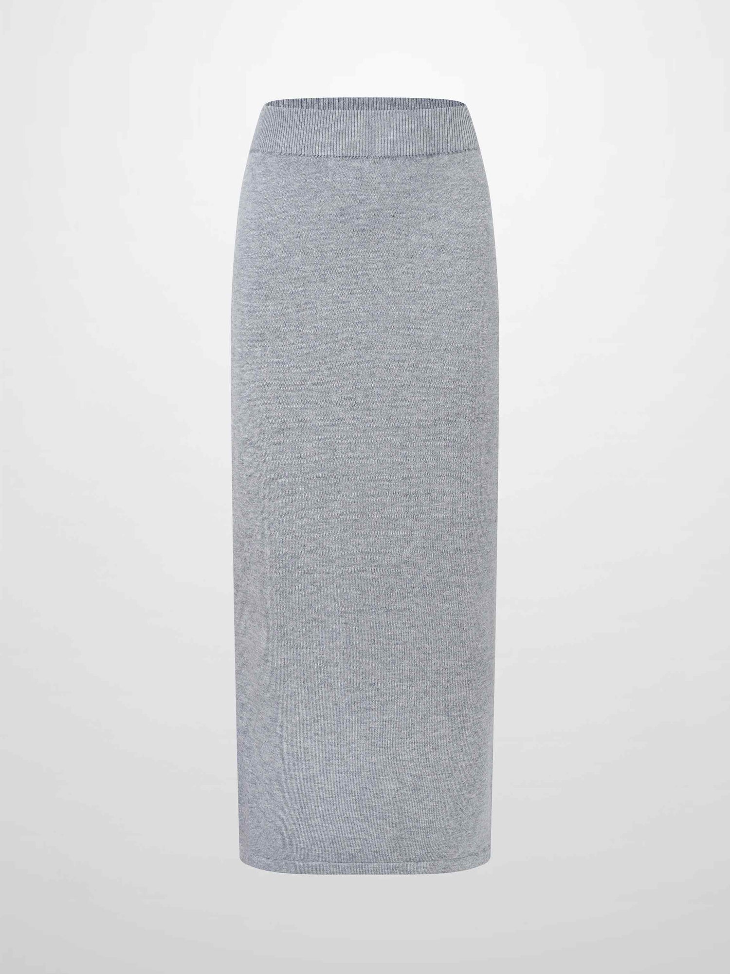Side Zipper Straight Maxi Skirt-Grey
