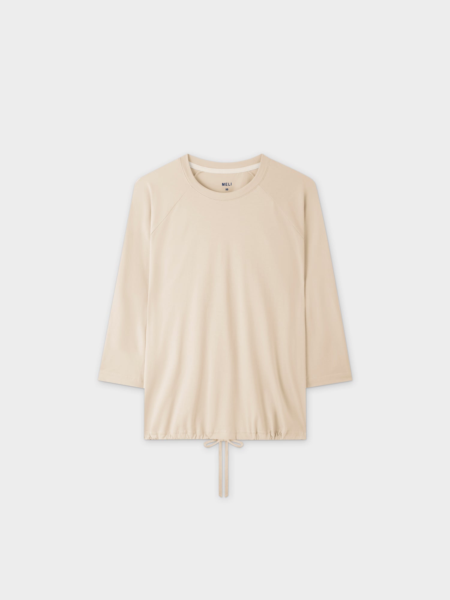 DRAWSTRING TEE-TAN