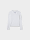 Waffle Collared Sweater-White