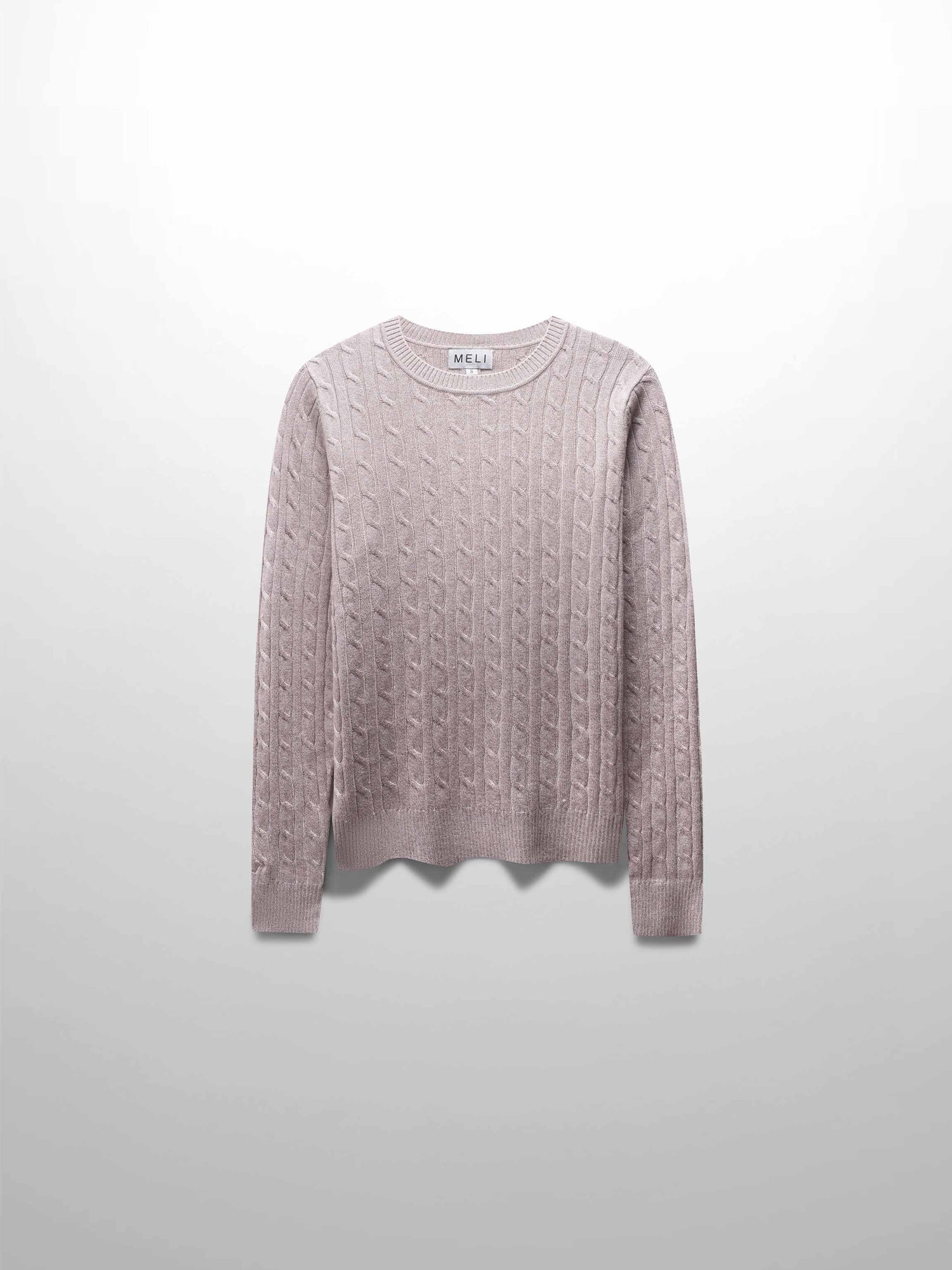 Knit Cable Sweater-Heathered Tan