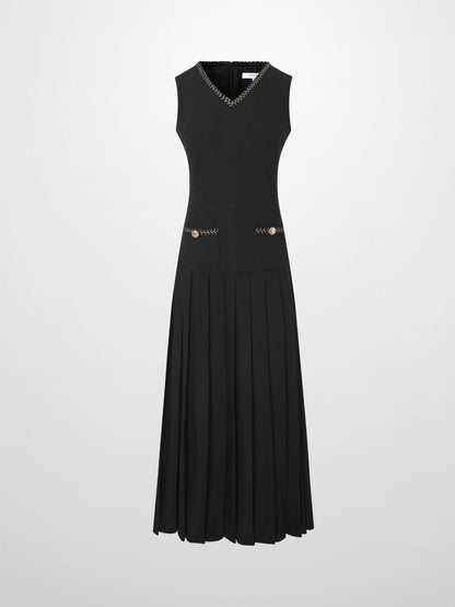 Yoke Pleated Jumper - Black