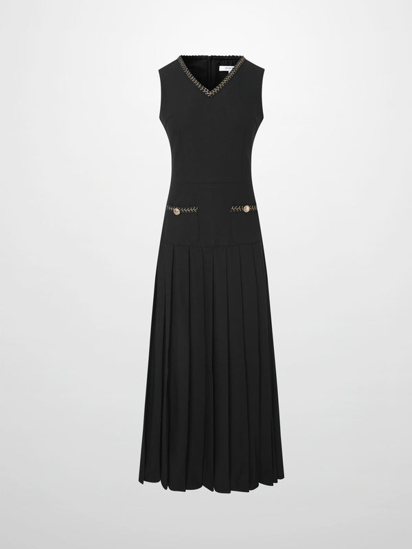 Yoke Pleated Jumper - Black