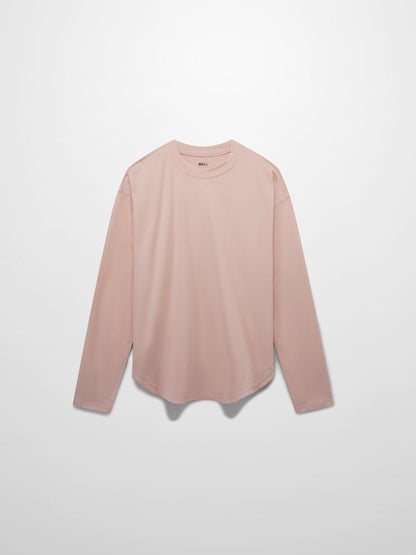 Oversized Rounded Hem T-Shirt-Perfect Pink