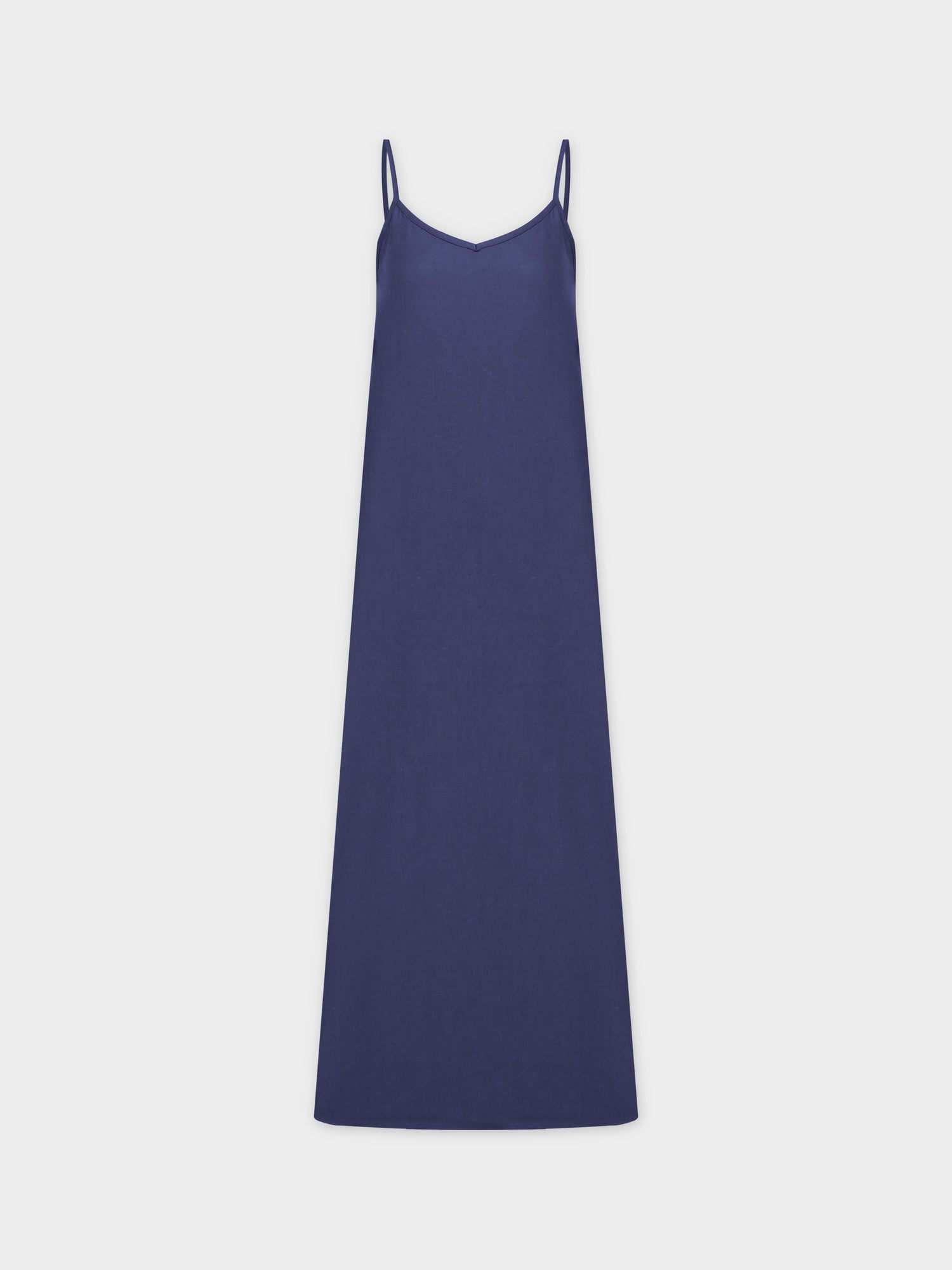 Linen Slip Dress-Navy