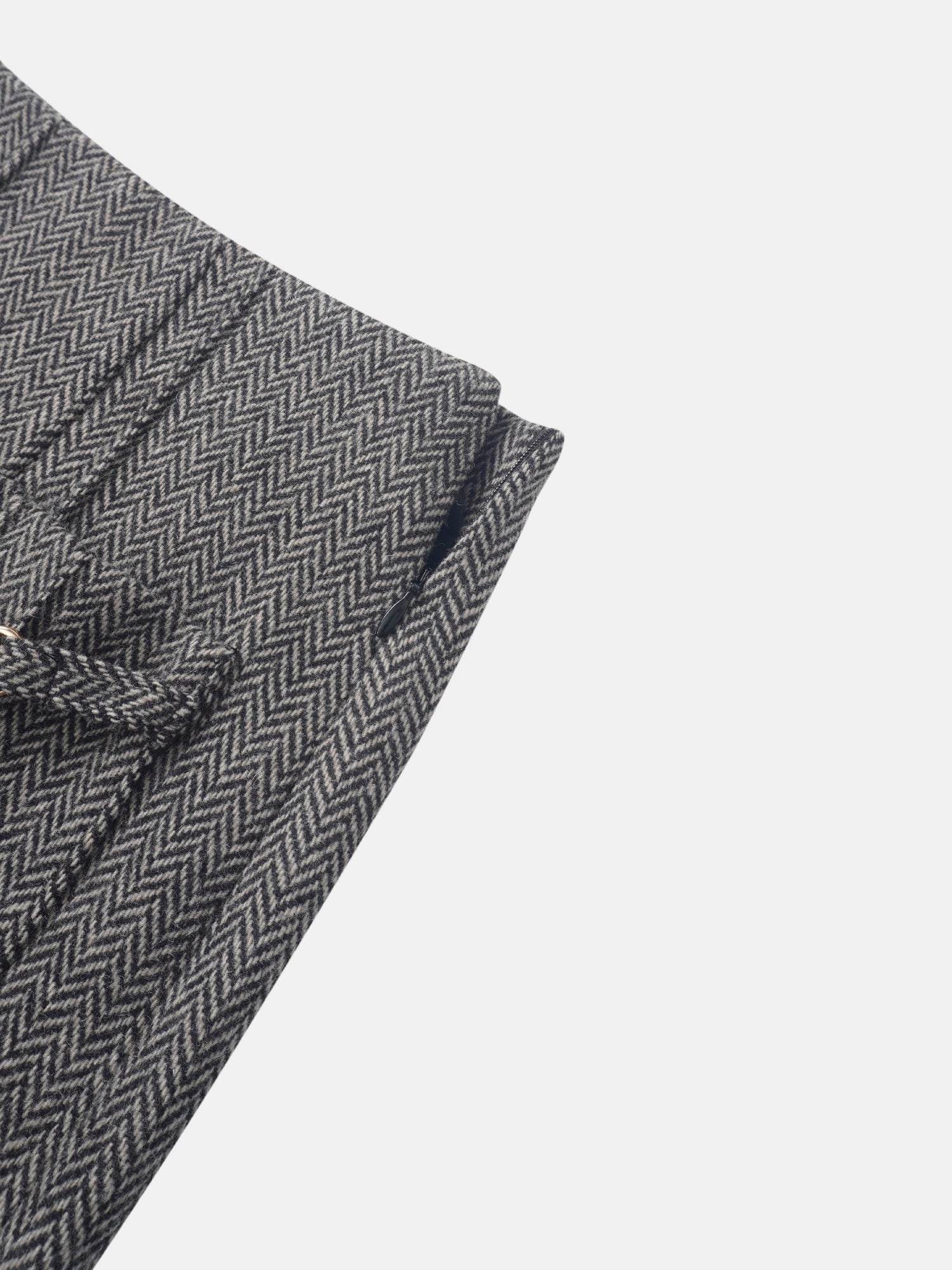 Herringbone Pocket Detail Skirt - Black/White
