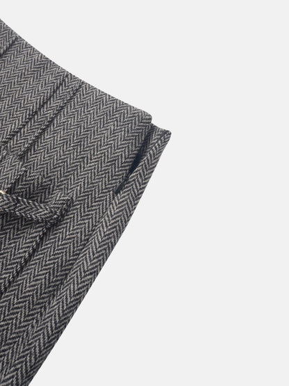 Herringbone Pocket Detail Skirt - Black/White