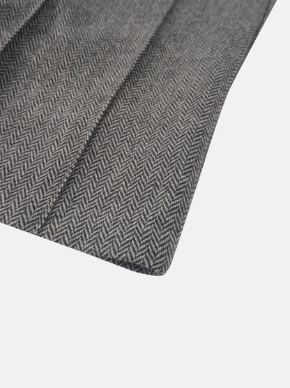 Herringbone Pocket Detail Skirt - Black/White