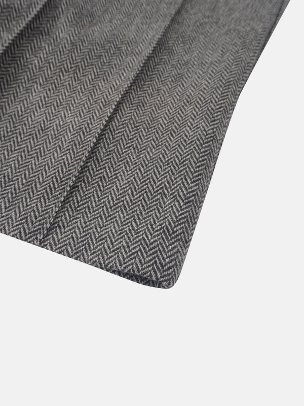 Herringbone Pocket Detail Skirt - Black/White