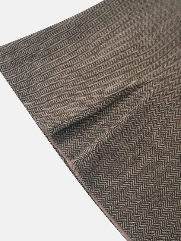 Herringbone Pocket Detail Skirt - Brown/Tan