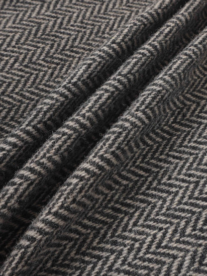 Herringbone Pocket Detail Skirt - Black/White