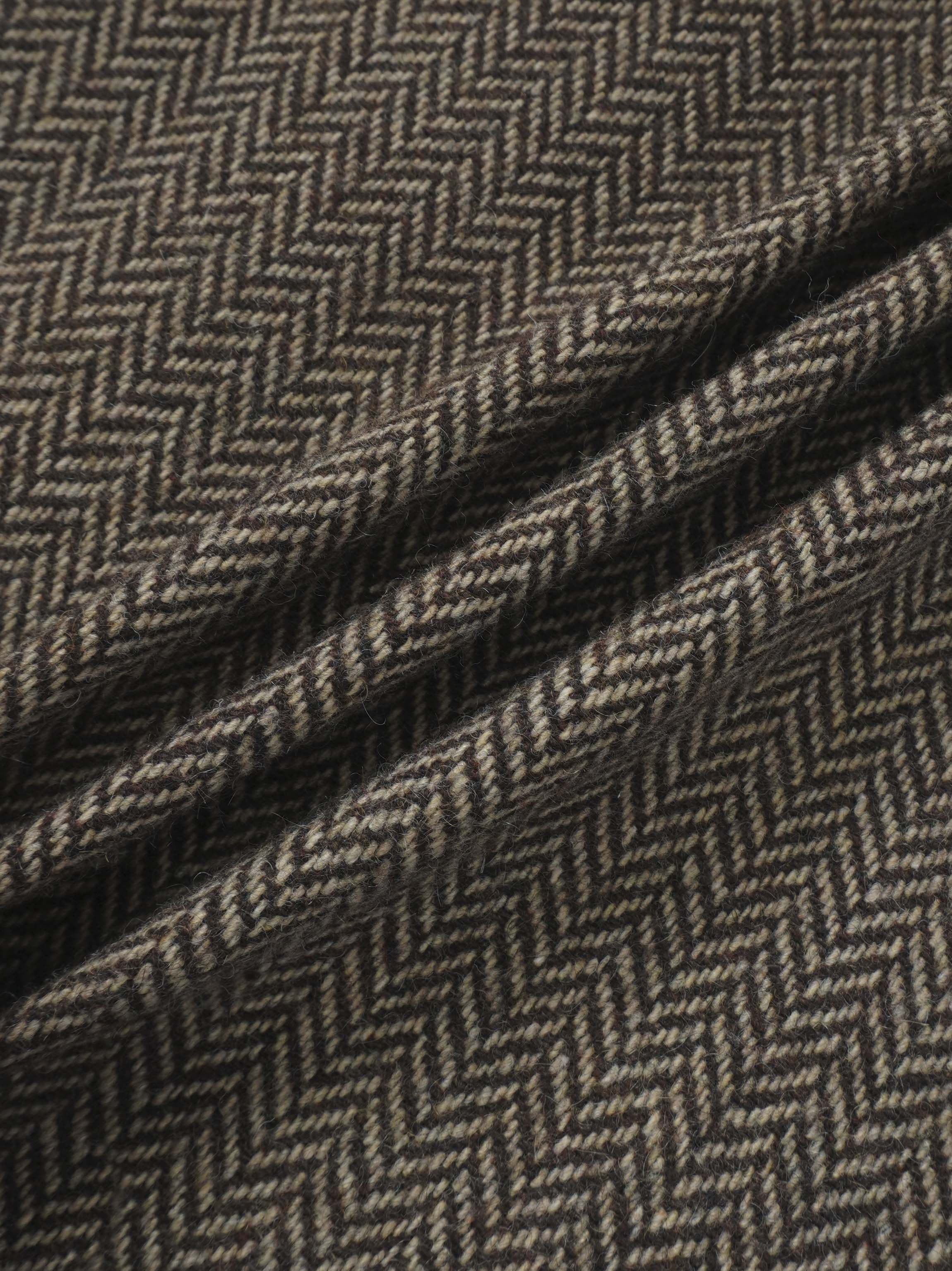 Herringbone Pocket Detail Skirt - Brown/Tan
