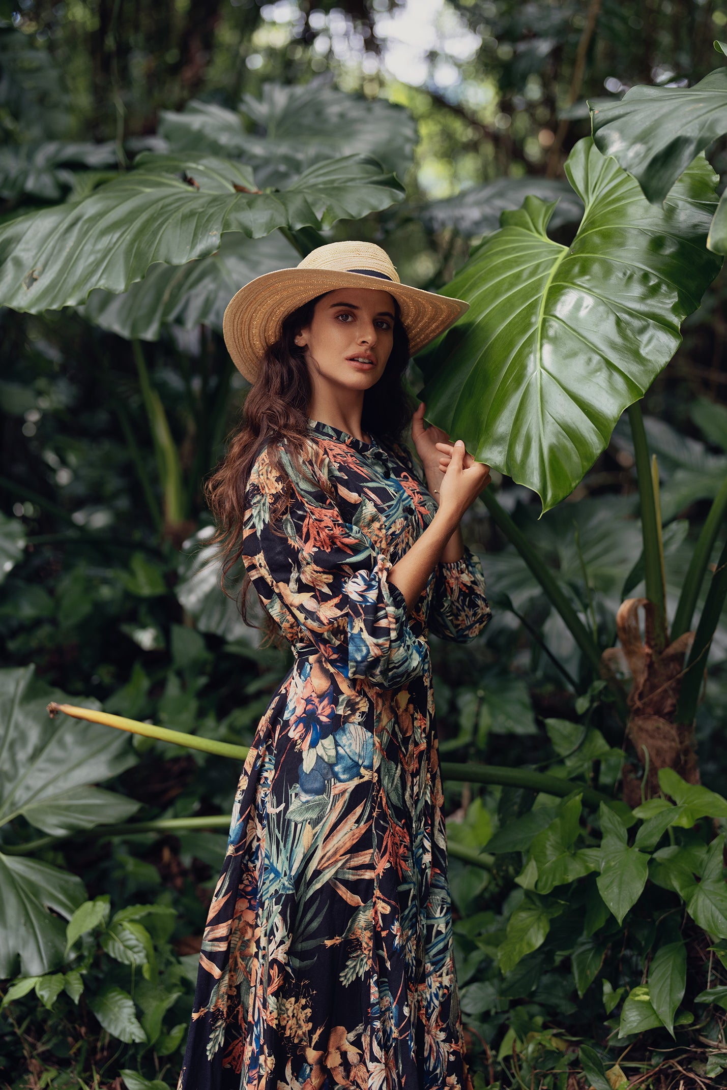 Snap Down Shirtdress-Colored Floral