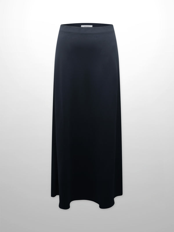 Crepe Slip Skirt-Navy