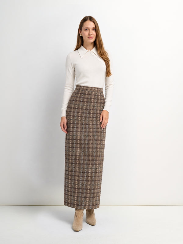Asymmetrical Button Collar Sweater - Cream