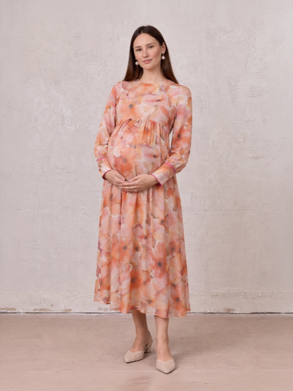 Asymmetrical Hem Dress-Spring Flowers