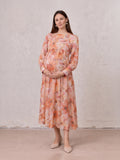 Asymmetrical Hem Dress-Spring Flowers
